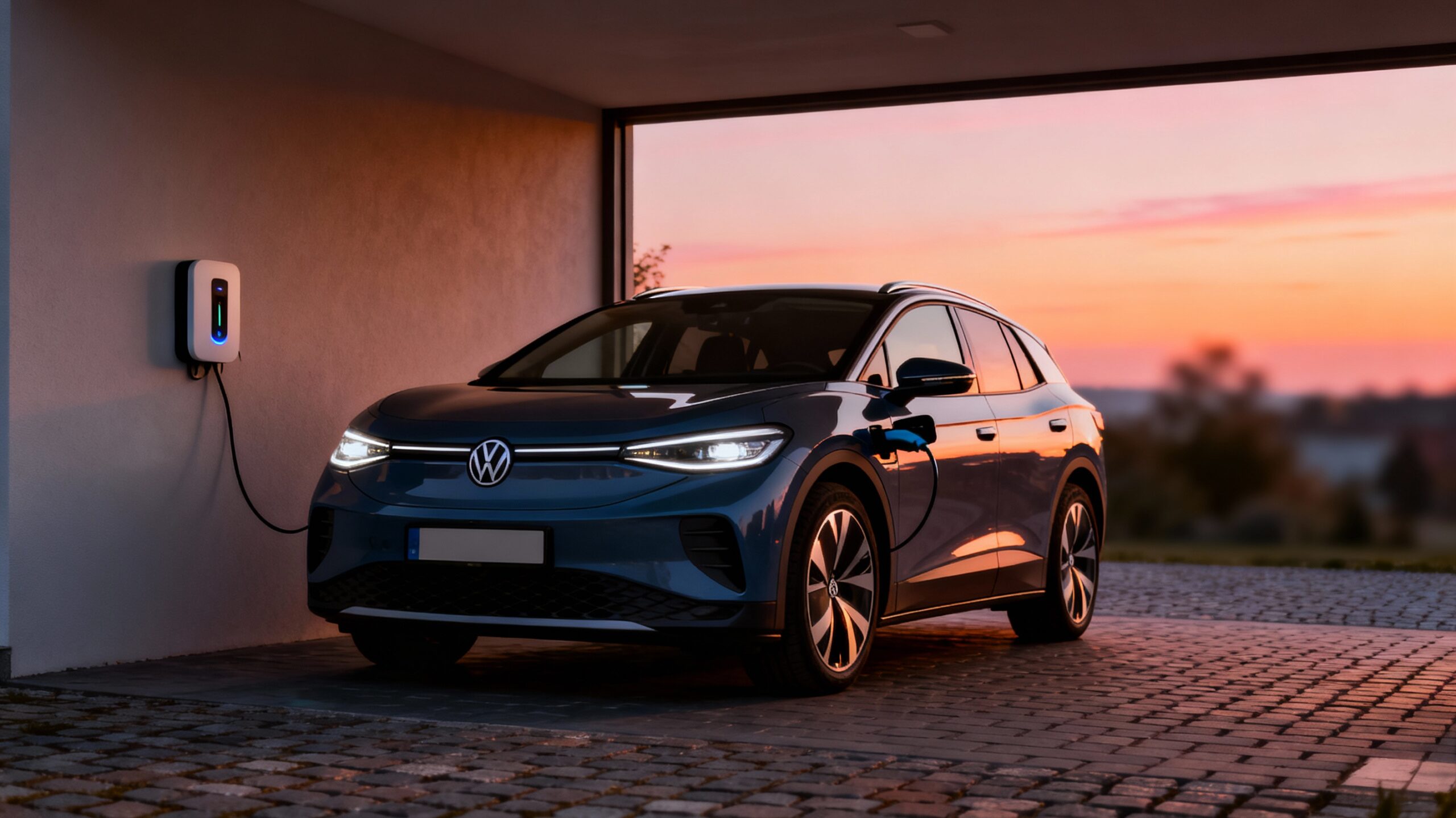 Elektroauto angeschlossen an einer Wallbox