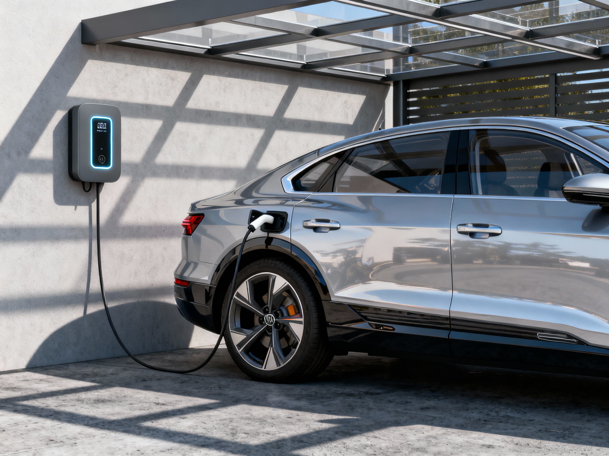 Elektroauto am Laden an einer Wallbox